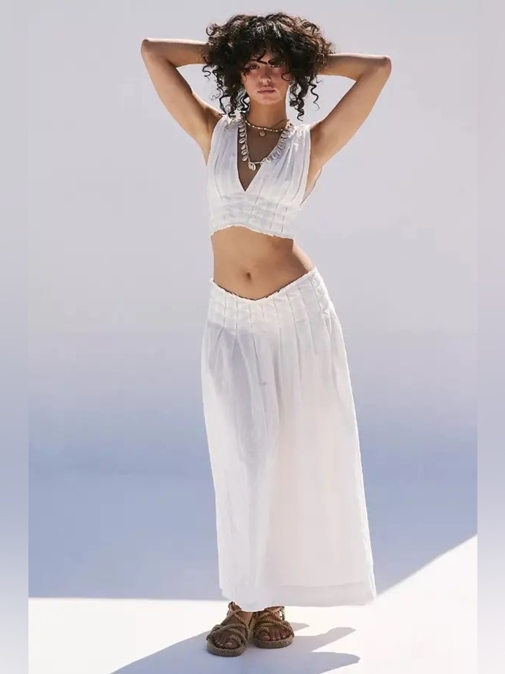 Free People Heart Eyes Skirt White Size Small 100% Cotton